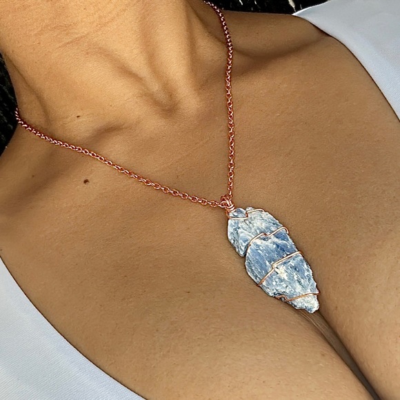 One of a Kind, Blue Kyanite Gemstone Necklace - Picture 3 of 6